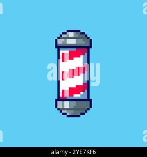 Pixel Art Barbershop Pole Spiel Asset Design Stock Vektor