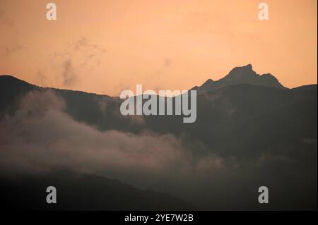 Monte Toraggio, Ligurische alpen aus dem Dorf Andagna, Italien Stockfoto