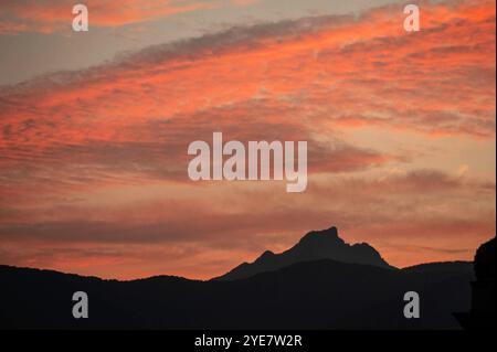 Monte Toraggio, Ligurische alpen aus dem Dorf Andagna, Italien Stockfoto