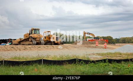 McCordsville, Indiana, USA – 22. September 2024: Ein Bauboom führt zu Neubauten in den Vororten im mittleren westen. McCordsville, Indisch Stockfoto