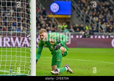 Mailand, Italien. Oktober 2024. Torhüter Michele Di Gregorio von Juventus, der während des Fußballspiels der Serie A 2024/2025, zwischen Inter und Juventus im Giuseppe Meazza Stadion zu sehen war. Endpunktzahl: Inter 4:4 Juventus. Quelle: SOPA Images Limited/Alamy Live News Stockfoto