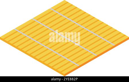 Makisu Rollmatte aus Bambusstreifen und Baumwollschnur, die japanische kulinarische Tradition repräsentiert Stock Vektor