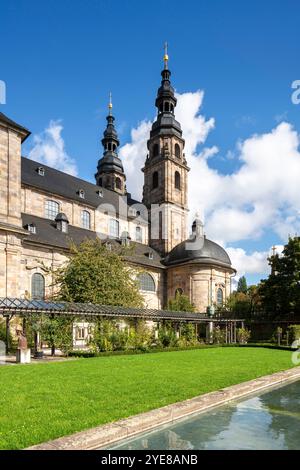 Fulda, Dom St. Salvator, Blick von Süden auf die beiden Türme Stockfoto