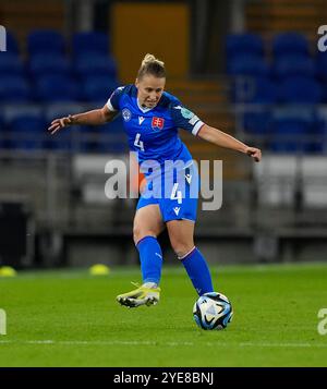 Cardiff, UK, 29 Oct 2024 Andrea Horvathova aus der Slowakei während der Europameisterschaft der Frauen 2025 - Play-offs Runde 1 im Cardiff City Stadium Cardiff Vereinigtes Königreich am 29. Oktober 2024 Graham Glendinning / Alamy Live News Stockfoto