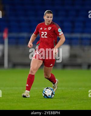 Cardiff, UK, 29 Oct 2024 Alice Griffiths aus Wales während der Europameisterschaft der Frauen 2025 - Play-offs Runde 1 im Cardiff City Stadium Cardiff Vereinigtes Königreich am 29. Oktober 2024 Graham Glendinning / Alamy Live News Stockfoto