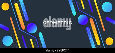 Abstrakter Hintergrund mit bunten geometrischen Formen. Modernes und einfaches kreatives Bannerdesign Stock Vektor
