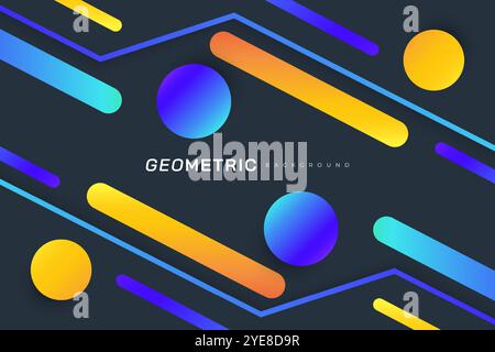 Abstrakter Hintergrund mit bunten geometrischen Formen. Modernes und einfaches kreatives Bannerdesign Stock Vektor