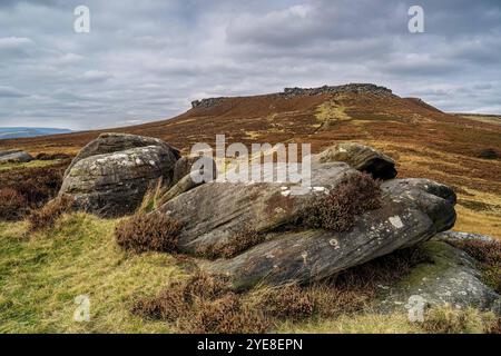 Carl Wark blickt in Richtung Higger Tor, Peak District Stockfoto
