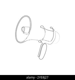 Hornlautsprecher, eine Zeile Art. Megaphon, Lautsprecher, Symbol für Verkauf, Anstellung oder Veranstaltung. Vektorabbildung Stock Vektor