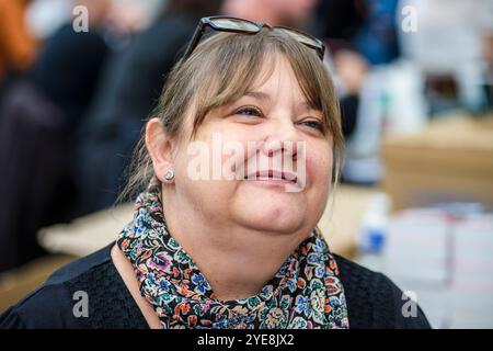 Salon Iris Noir de Bruxelles -solon spécialisé dans le roman noir et le Polar | Iris noir Buchmesse und Schriftsteller in Brüssel Pix: Karine Giebel Stockfoto