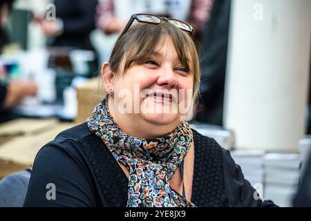 Salon Iris Noir de Bruxelles -solon spécialisé dans le roman noir et le Polar | Iris noir Buchmesse und Schriftsteller in Brüssel Pix: Karine Giebel Stockfoto