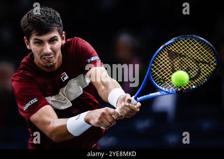 Paris, Frankreich, Frankreich. 30. Oktober 2024. Alexei POPYRIN aus Australien am dritten Tag des Rolex Paris Masters 1000 Tennis Turniers in der Accor Arena am 30. Oktober 2024 in Paris, Frankreich. (Kreditbild: © Matthieu Mirville/ZUMA Press Wire) NUR REDAKTIONELLE VERWENDUNG! Nicht für kommerzielle ZWECKE! Stockfoto