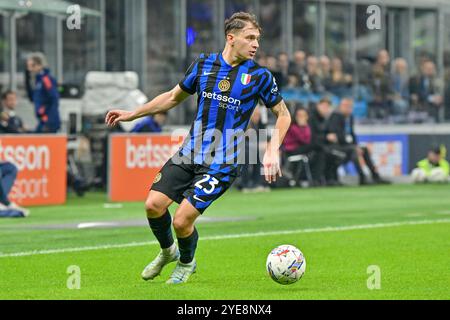 Mailand, Italien. Oktober 2024. Nicolò Barella von Inter wurde während des Fußballspiels der Serie A 2024/2025, zwischen Inter und Juventus im Giuseppe Meazza Stadion, in Aktion gesehen. Endpunktzahl: Inter 4:4 Juventus. (Foto: Tommaso Fimiano/SOPA Images/SIPA USA) Credit: SIPA USA/Alamy Live News Stockfoto