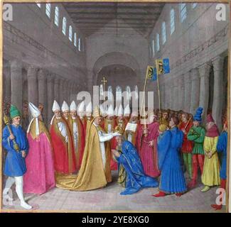 Am 25. Dezember 800 wurde Karl der große von Papst Leo III. Zum Kaiser gekrönt Stockfoto