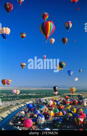 Heißluftballonfest in Albuquerque, New Mexico, USA; Albuquerque, New Mexico, Vereinigte Staaten von Amerika Stockfoto