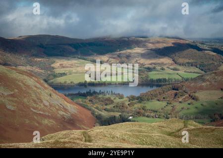 Lake Ullswater und die umliegenden Fjells in der Nähe des Dorfes Sandwick aus Beda Fell, Martindale Stockfoto