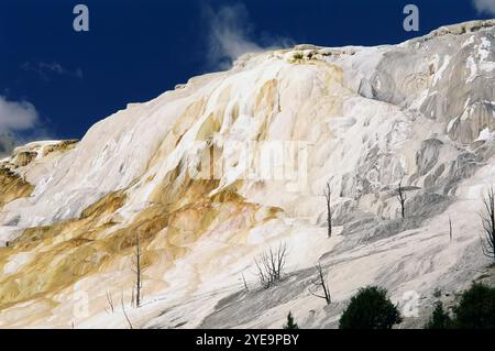 Mammoth Hot Springs im Yellowstone-Nationalpark, Wyoming, USA; Wyoming, Vereinigte Staaten von Amerika Stockfoto