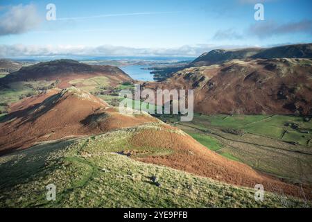 Blick von Beda Fell in Richtung Martindale, Ullswater, Hallin Fell und Steel Knotts Stockfoto