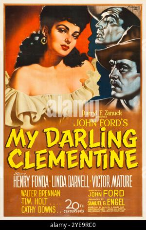 John Fords My Darling Clementine feat Henry Fonda, Linda Darnell, Victor Mature, 1946. Stockfoto