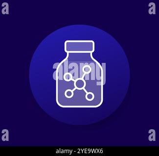 Symbol für Lösungsmittelflasche, weiß umrissenes Design Stock Vektor