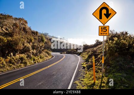 Haleakala Crater Road auf der Insel Maui, Hawaii, USA; Maui, Hawaii, Vereinigte Staaten von Amerika Stockfoto