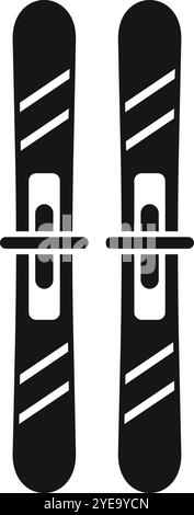 Schlichtes Schwarz-weiß-Symbol eines Skiers, perfekt für Wintersport, Skifahren und Outdoor-Abenteuer Stock Vektor