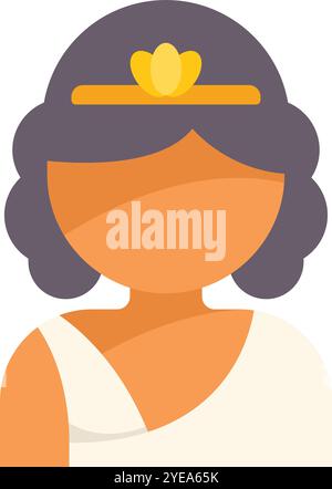 Illustration einer griechischen Frau, die traditionelle Kleidung und einen goldenen Lorbeerkranz trägt und die antike griechische Kultur repräsentiert Stock Vektor
