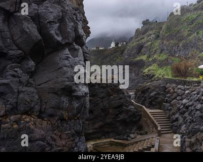 Seixal, eine Zivilpfarrei in der Gemeinde Porto Moniz auf der portugiesischen Insel Madeira; Porto Moniz, Madeira, Portugal Stockfoto