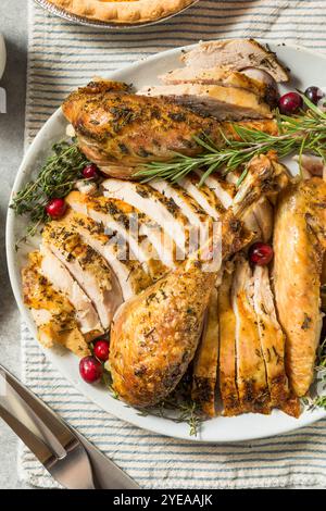 Festtage Thanksgiving Truthahn Dinner Teller mit allen Seiten Stockfoto