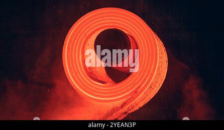 Warmgewalztes Stahlverfahren in der Stahlindustrie Stockfoto