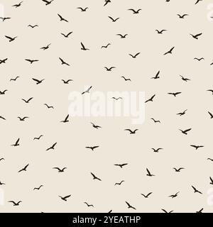 Eine Herde von fliegenden Vögeln fliegt in verschiedenen Stellungsmustern. Wilde Tiere minimalistische Wiederholung Konzept Vektor Illustration. Zum Einwickeln von Papier, Oberfläche Stock Vektor