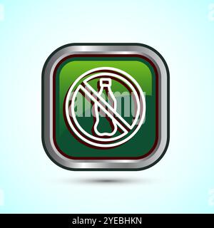 Kunststofffreie Icon-Design-Illustration, kein Kunststoffschild, Knopfdesign Stock Vektor