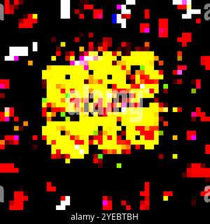 Pop-up-Anzeigen mit goldenen Münzen, die aus dem runden Markierungsfeld herausfliegen, sorgen für Werbung, einen glitzernden lila Hintergrund und einen grünen Knopf Stock Vektor