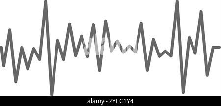 Graue Herzschlaglinie pulsiert auf weißem Hintergrund und symbolisiert Leben und Gesundheit. Perfekt für medizinische Konzepte, steht es für Technologie und Wohlbefinden Stock Vektor