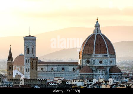 Florenz Stadtbild mit Dom Santa Maria Del Fiore und die Piazza Della Signoria von Piazzale Michelangelo, Italien Stockfoto