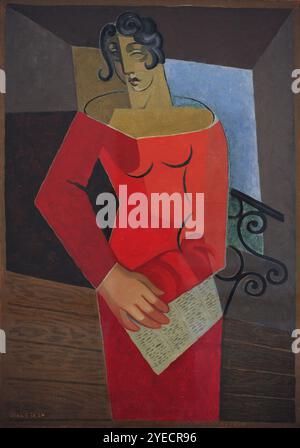 Juan Gris (José Victoriano González Pérez) (1887-1927). Spanischer Maler. La Chanteuse (der Sänger), 1926. Öl auf Leinwand, 92 x 65 cm. Nationales Kunstzentrum Reina Sofía. Madrid. Spanien. (Leihgabe, Telefónica Collection). Stockfoto