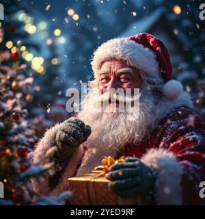 Porträt Des Traditionellen Weihnachtsmanns An Weihnachten Stockfoto