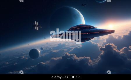 UFOs auf der Erde Stockfoto