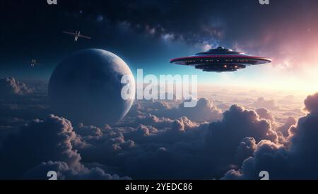 UFOs auf der Erde Stockfoto