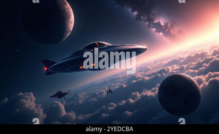 UFOs auf der Erde Stockfoto