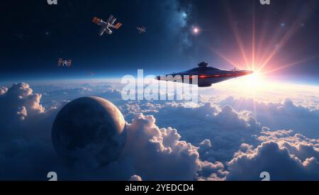 UFOs auf der Erde Stockfoto