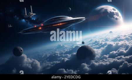 UFOs auf der Erde Stockfoto