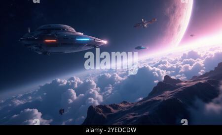 UFOs auf der Erde Stockfoto