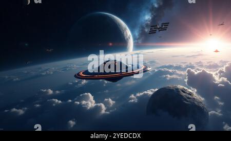 UFOs auf der Erde Stockfoto