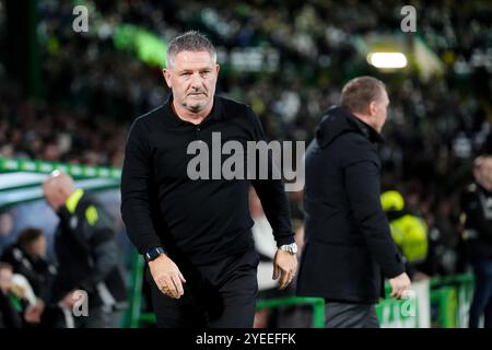 Dundee-Manager Tony Docherty vor dem William Hill Premiership-Spiel im Celtic Park, Glasgow. Bilddatum: Mittwoch, 30. Oktober 2024. Stockfoto