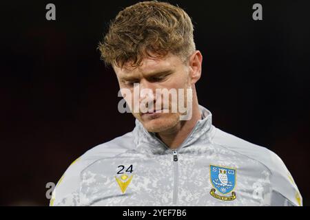 London, Großbritannien. Oktober 2024. Sheffield Wednesday Stürmer Michael Smith (24) während des Spiels Brentford FC gegen Sheffield Wednesday FC Carabao Cup Achtelfinale im Gtech Community Stadium, London, England, Vereinigtes Königreich am 29. Oktober 2024 Credit: Every Second Media/Alamy Live News Stockfoto