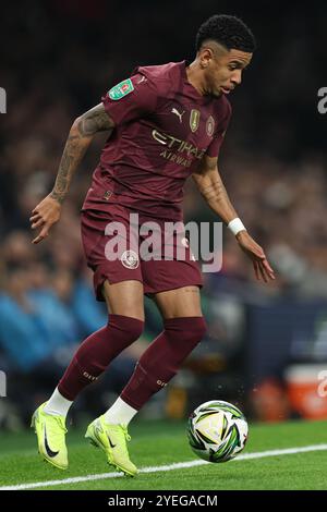 London, Großbritannien. 30. Oktober 2024. Savinho aus Manchester City in Aktion während des Carabao Cup Spiels im Tottenham Hotspur Stadium in London. Der Bildnachweis sollte lauten: Kieran Cleeves/Sportimage Credit: Sportimage Ltd/Alamy Live News Stockfoto