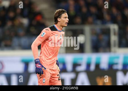 Bergamo, Italien. Oktober 2024. Marco Carnesecchi aus Atalanta wurde während des Spiels der Serie A Enilive zwischen Atalanta und Hellas Verona im Gewiss-Stadion gesehen. Endpunktzahl: Atalanta 6:1 Hellas Verona. Quelle: SOPA Images Limited/Alamy Live News Stockfoto