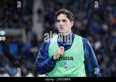 Bergamo, Italien. Oktober 2024. Nicolo Zaniolo aus Atalanta wurde während des Spiels Der Serie A Enilive zwischen Atalanta und Hellas Verona im Gewiss-Stadion gesehen. Endpunktzahl: Atalanta 6:1 Hellas Verona. (Foto: Grzegorz Wajda/SOPA Images/SIPA USA) Credit: SIPA USA/Alamy Live News Stockfoto