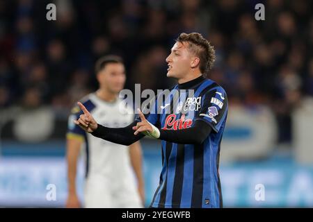 Bergamo, Italien. Oktober 2024. Mateo Retegui aus Atalanta wurde während des Spiels Der Serie A Enilive zwischen Atalanta und Hellas Verona im Gewiss-Stadion gesehen. Endpunktzahl: Atalanta 6:1 Hellas Verona. (Foto: Grzegorz Wajda/SOPA Images/SIPA USA) Credit: SIPA USA/Alamy Live News Stockfoto